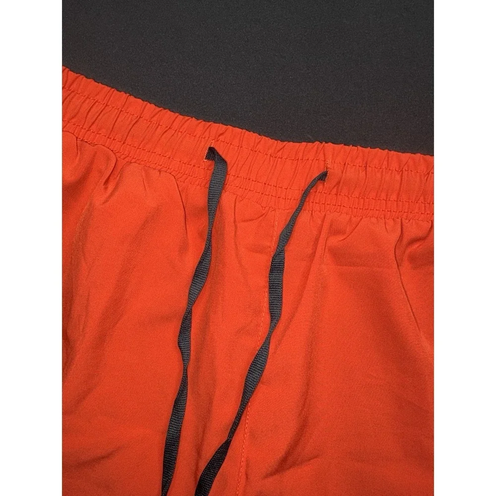 KEFR Traimng Mens 2-in-1 Athletic Shorts Red Black Built-in Liner Size XL 27x4
